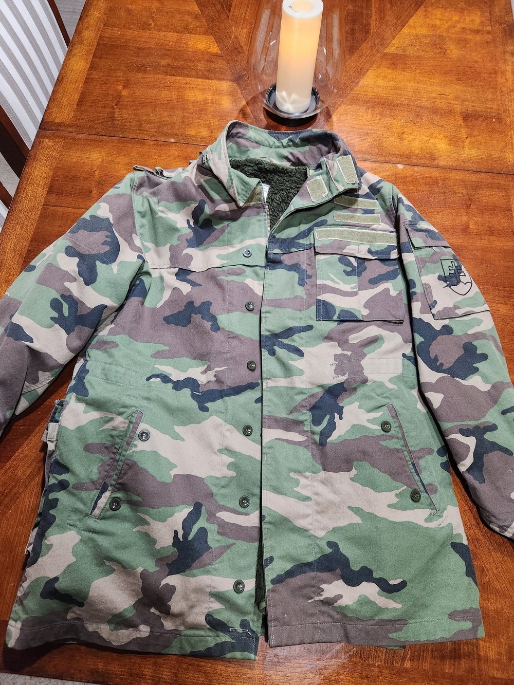 70s Men's Camouflage Military-Style Jacket Green Camo Heavy Duty Size 94/Medium